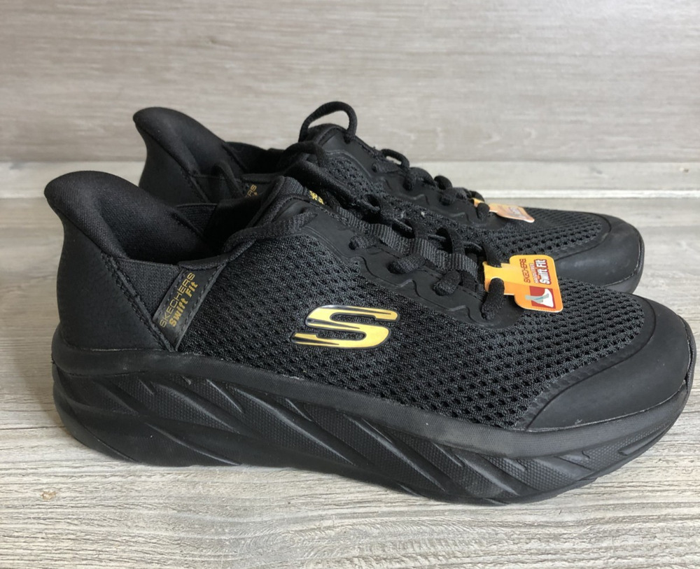 Skechers Women's Swift Fit Hands-Free Black And Gold Size 6